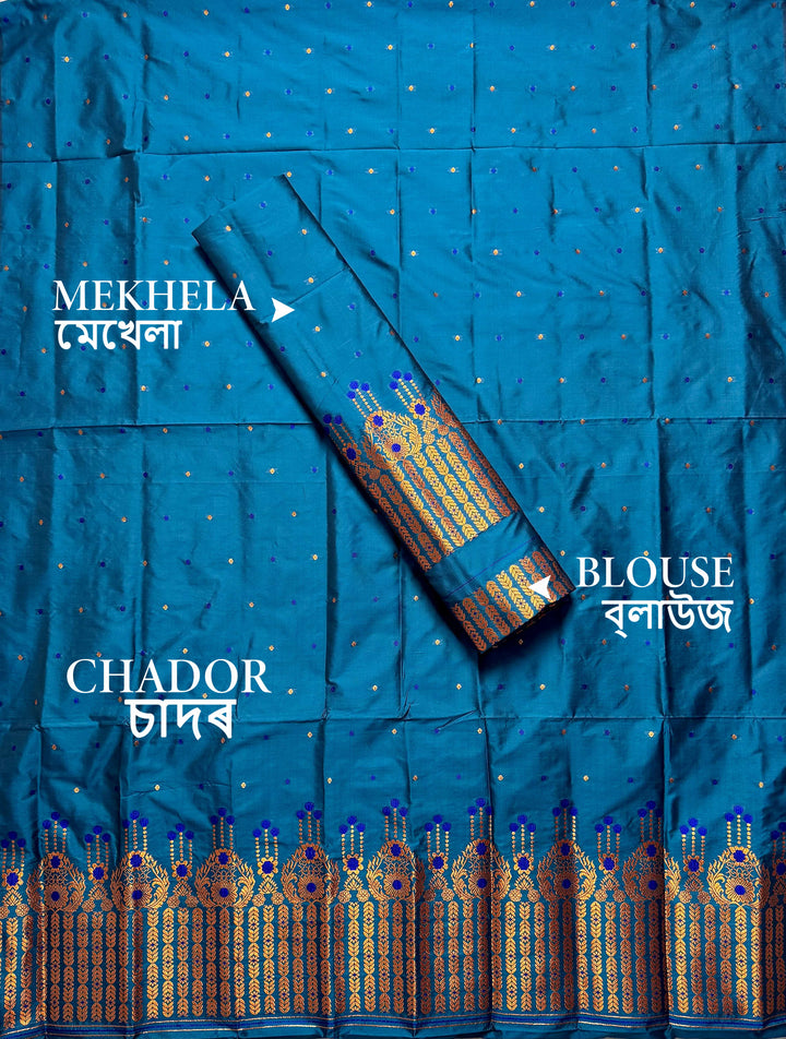 Copper Jari Mix Set Mekhela Sador