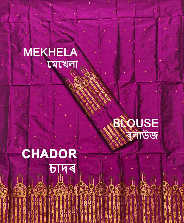Copper Jari Mix Set Mekhela Sador
