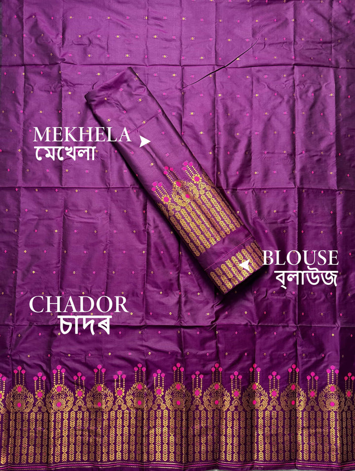 Copper Jari Mix Set Mekhela Sador