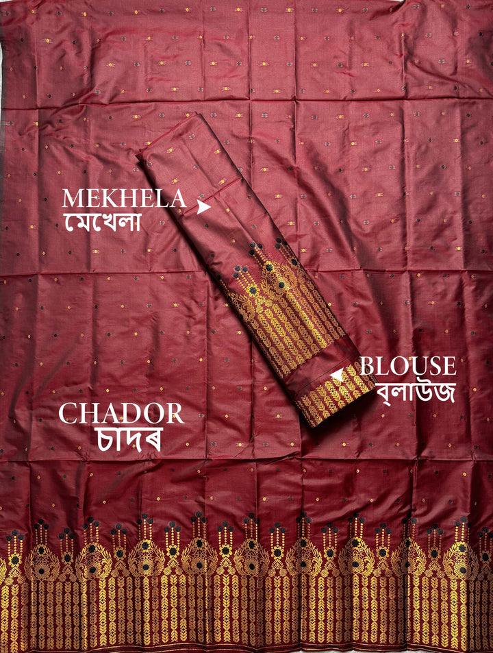 Copper Jari Mix Set Mekhela Sador