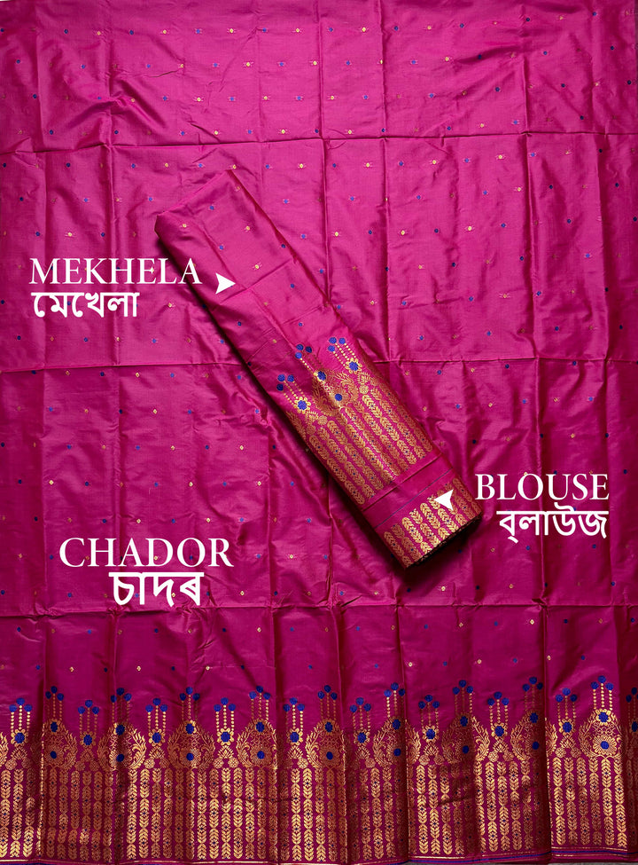 Copper Jari Mix Set Mekhela Sador