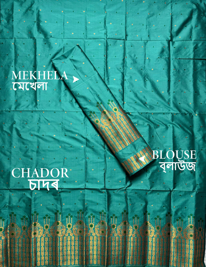 Copper Jari Mix Set Mekhela Sador
