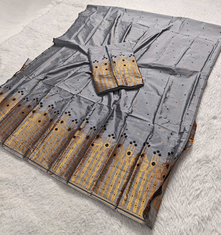 Copper Jari Mix Set Mekhela Sador