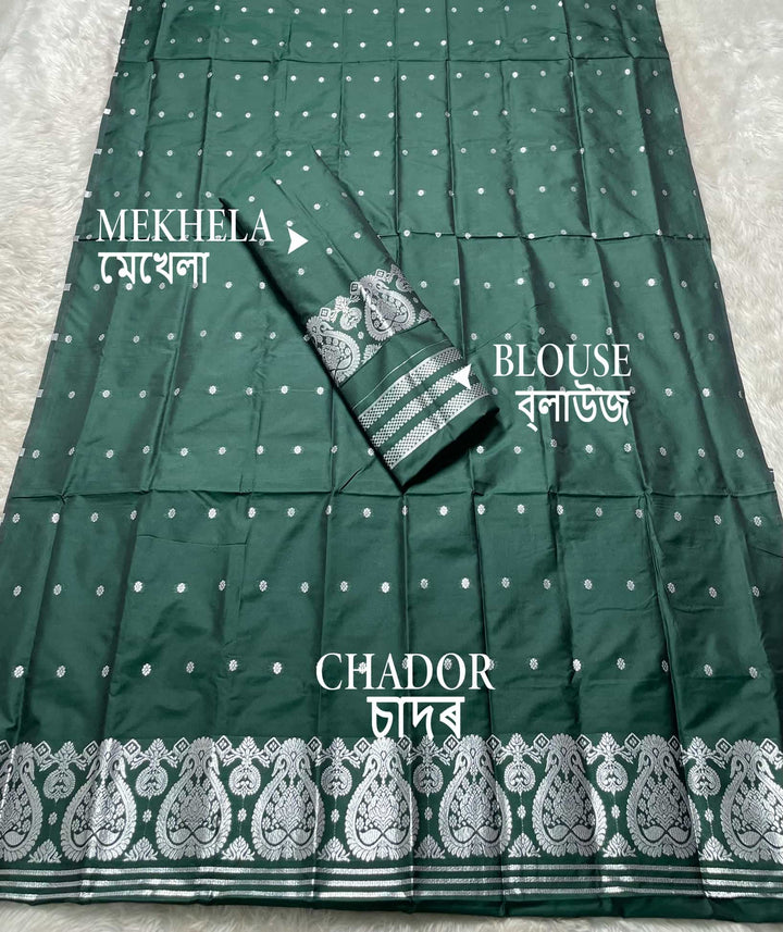 SIlver Jari - Dhaga Mina - Mix Set Mekhela Sador