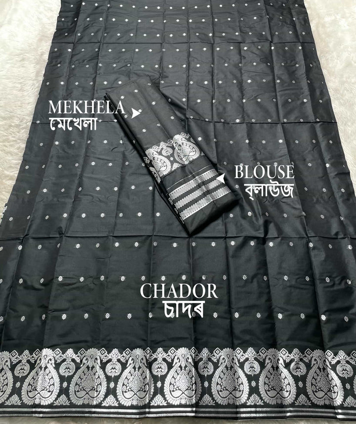 SIlver Jari - Dhaga Mina - Mix Set Mekhela Sador