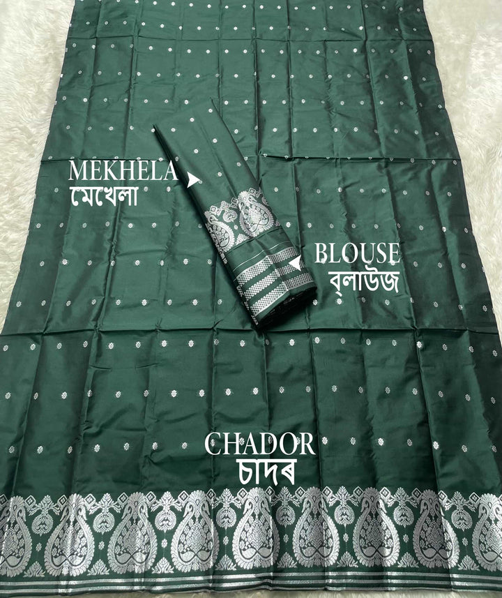 SIlver Jari - Dhaga Mina - Mix Set Mekhela Sador