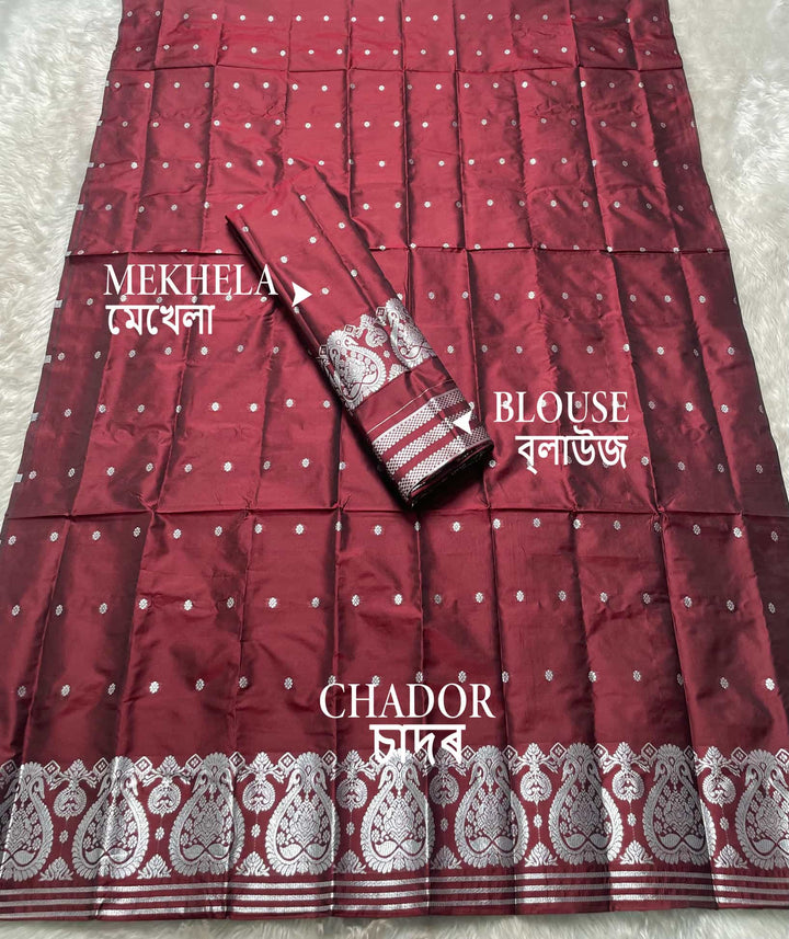 SIlver Jari - Dhaga Mina - Mix Set Mekhela Sador