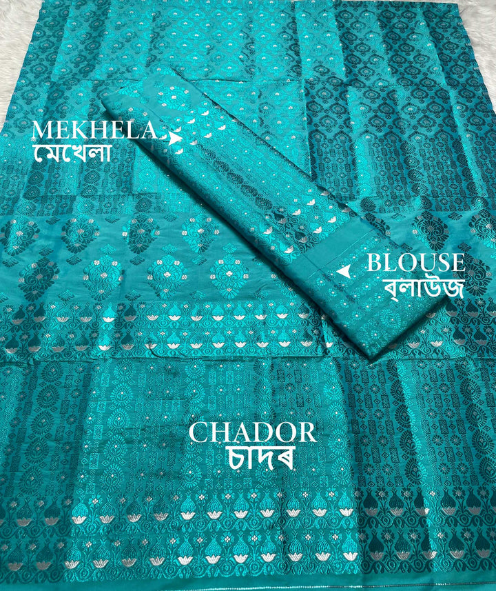 Colouring Jari Mix Set Mekhela Sador