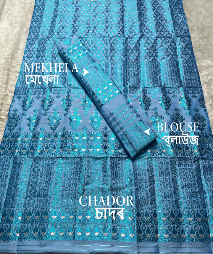 Colouring Jari Mix Set Mekhela Sador