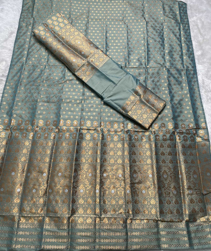 Copper Jari Mix Set Mekhela Sador