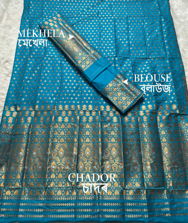 Copper Jari Mix Set Mekhela Sador