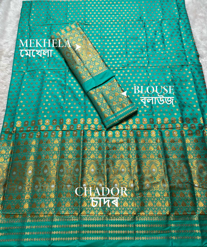 Copper Jari Mix Set Mekhela Sador