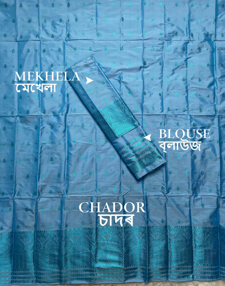 Colouring Jari Mix Set Mekhela Sador