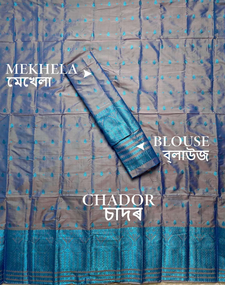 Colouring Jari Mix Set Mekhela Sador