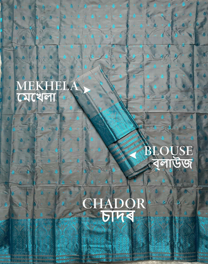 Colouring Jari Mix Set Mekhela Sador