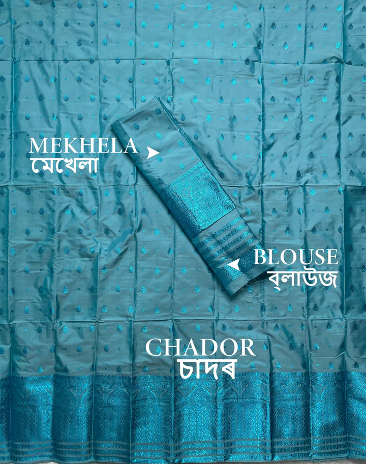 Colouring Jari Mix Set Mekhela Sador