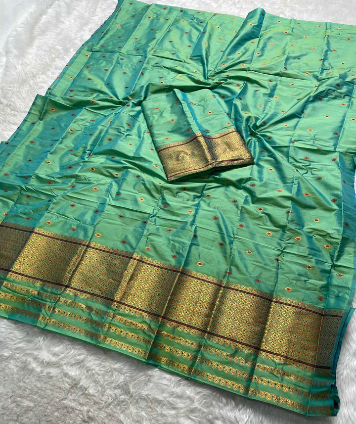 Copper Jari - Dhaga Mina - Mix Set Mekhela Sador