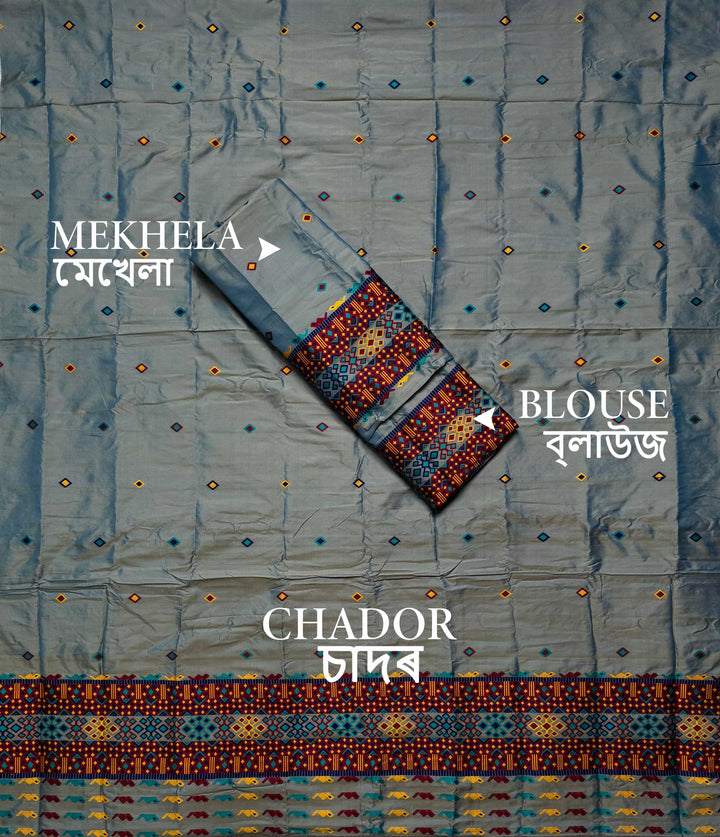 Multi-Dhaga Work Mix Set Mekhela Sador
