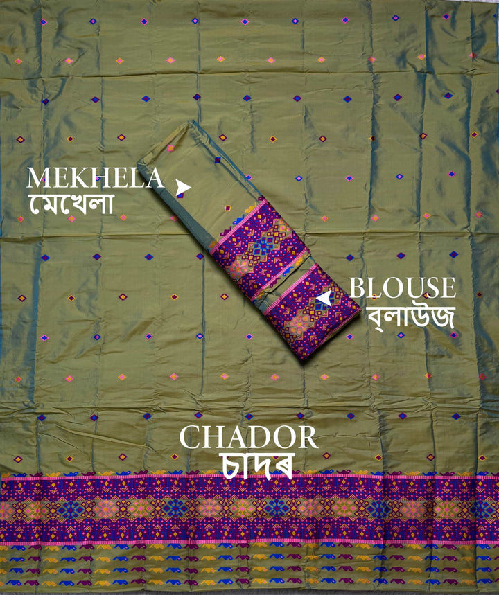 Multi-Dhaga Work Mix Set Mekhela Sador