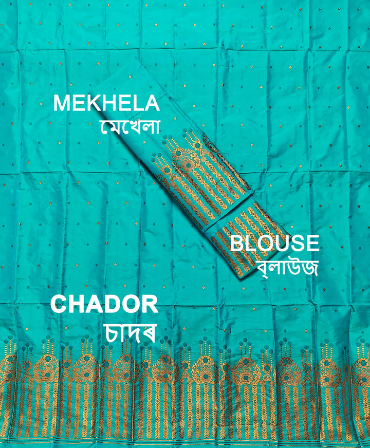 Copper Jari Mix Set Mekhela Sador