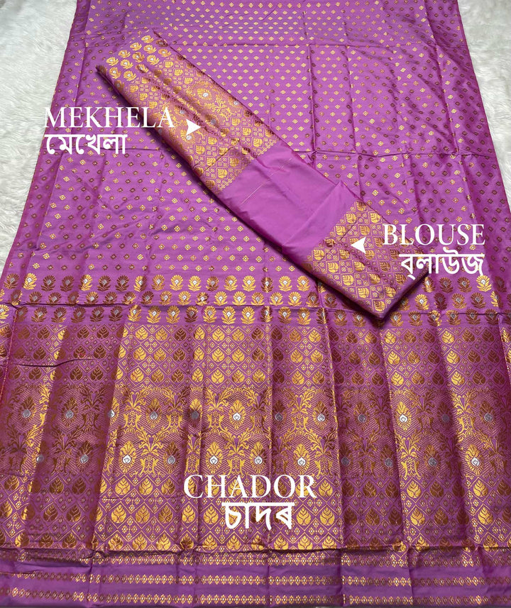 Copper Jari Mix Set Mekhela Sador