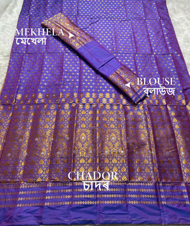Copper Jari Mix Set Mekhela Sador