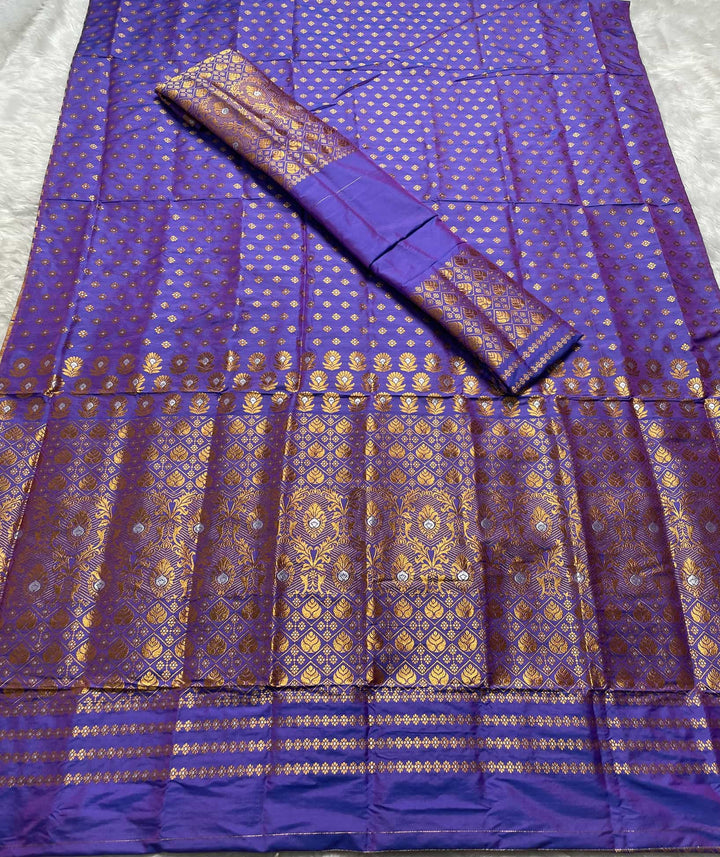 Copper Jari Mix Set Mekhela Sador