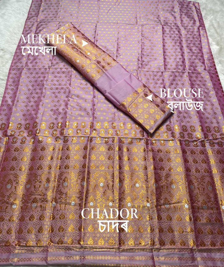 Copper Jari Mix Set Mekhela Sador