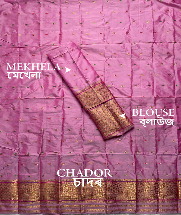 Copper Jari - Dhaga Mina - Mix Set Mekhela Sador