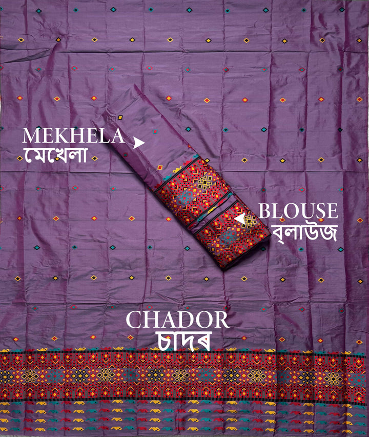 Multi-Dhaga Work Mix Set Mekhela Sador