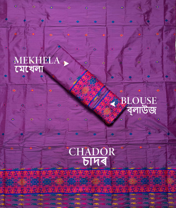 Multi-Dhaga Work Mix Set Mekhela Sador