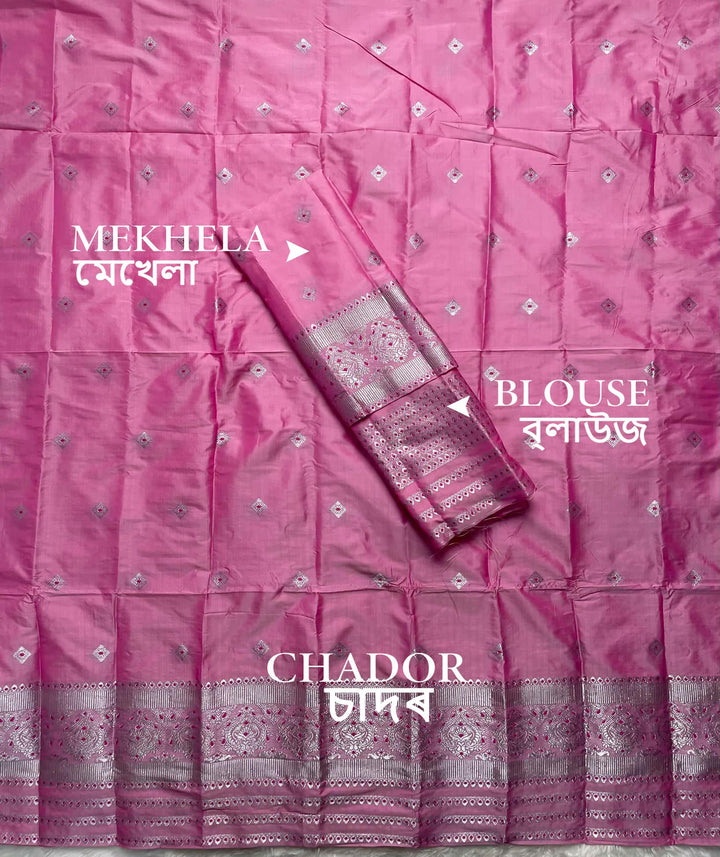 Silver Jari - Dhaga Mina - Mix Set Mekhela Sador