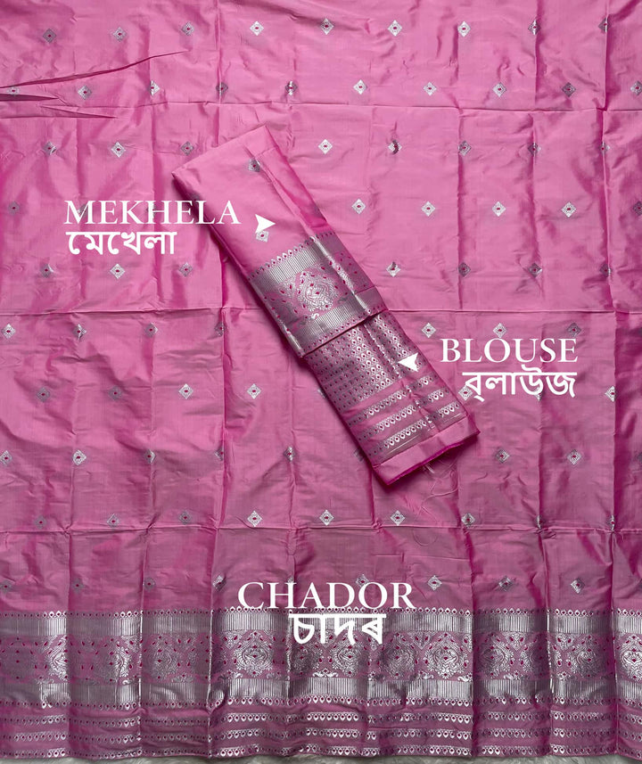 Silver Jari - Dhaga Mina - Mix Set Mekhela Sador