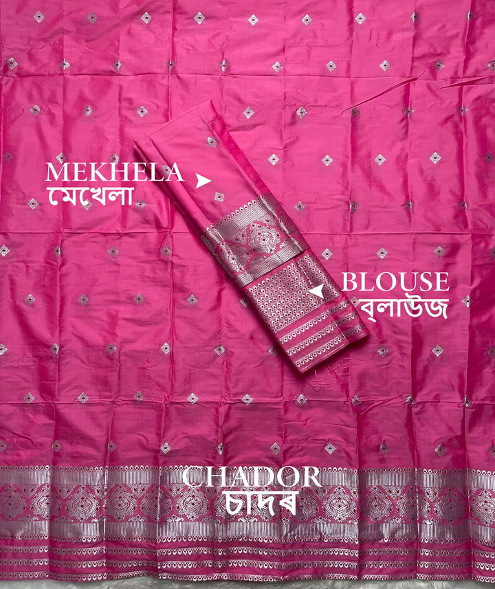 Silver Jari - Dhaga Mina - Mix Set Mekhela Sador