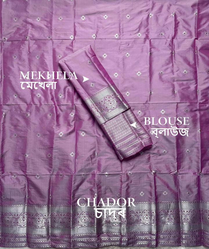 Silver Jari - Dhaga Mina - Mix Set Mekhela Sador