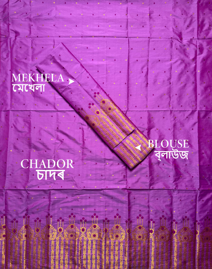 Copper Jari Mix Set Mekhela Sador