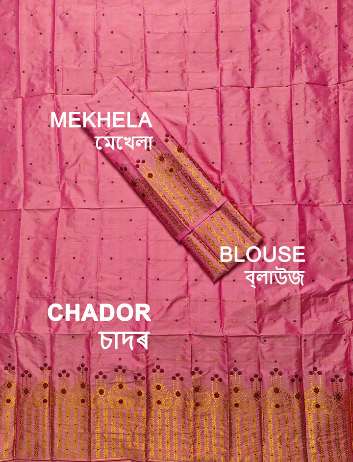 Copper Jari Mix Set Mekhela Sador