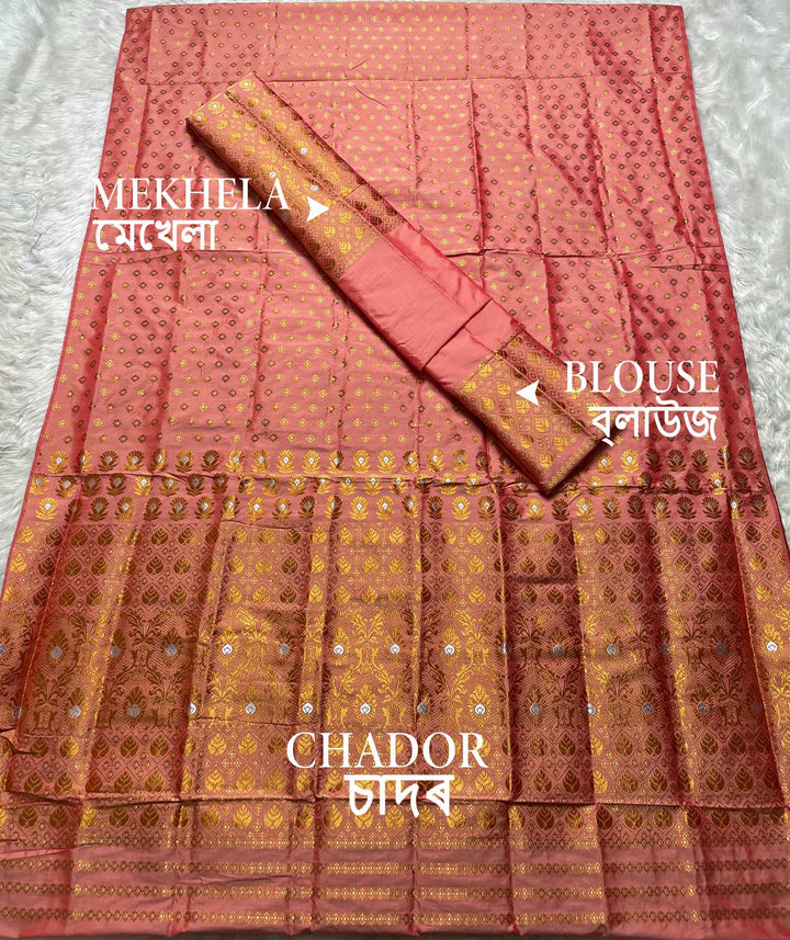 Copper Jari Mix Set Mekhela Sador