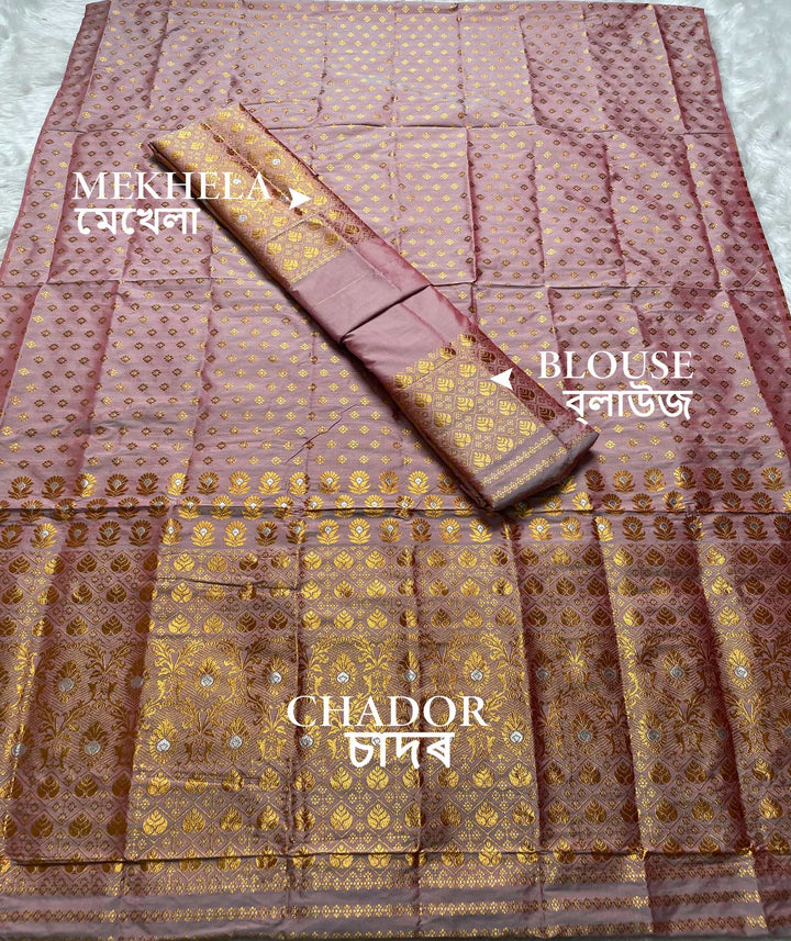 Copper Jari Mix Set Mekhela Sador