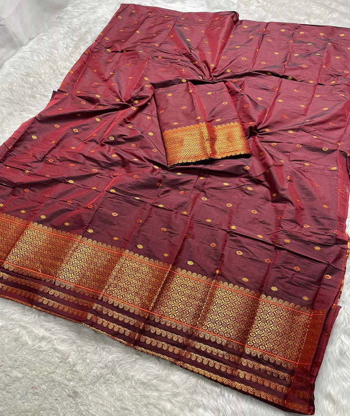 Copper Jari - Dhaga Mina - Mix Set Mekhela Sador