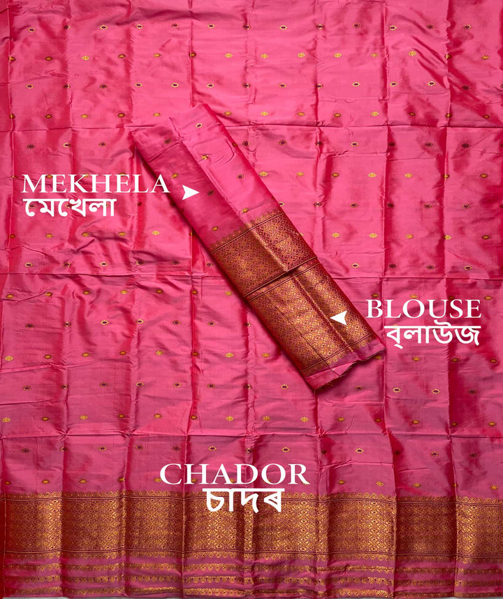 Copper Jari - Dhaga Mina - Mix Set Mekhela Sador