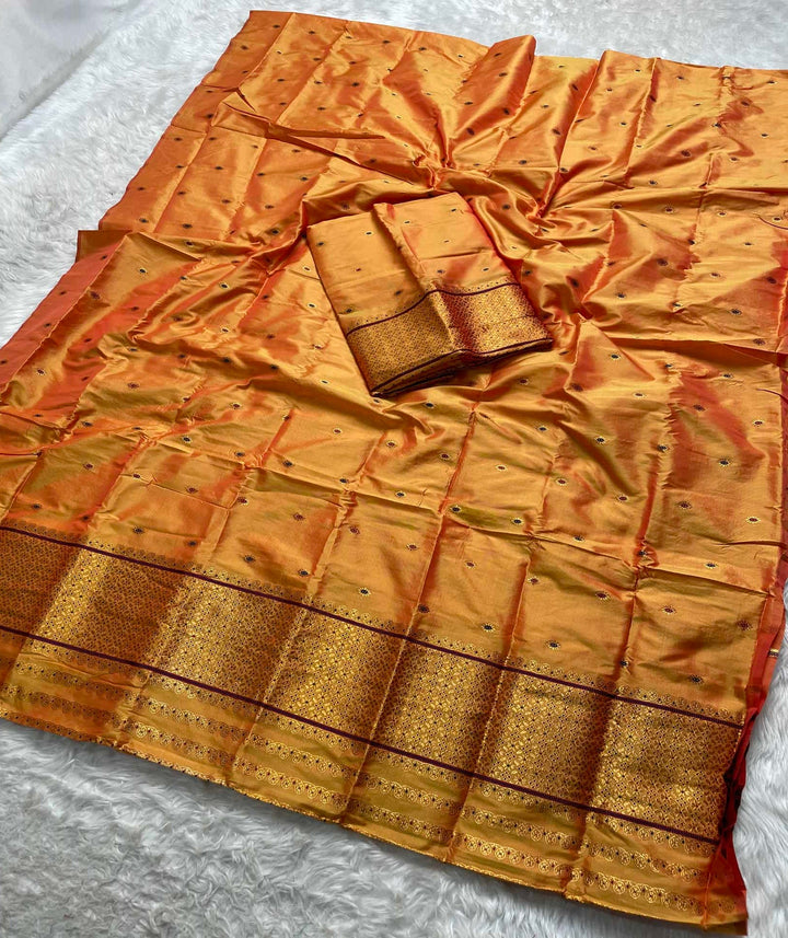 Copper Jari - Dhaga Mina - Mix Set Mekhela Sador
