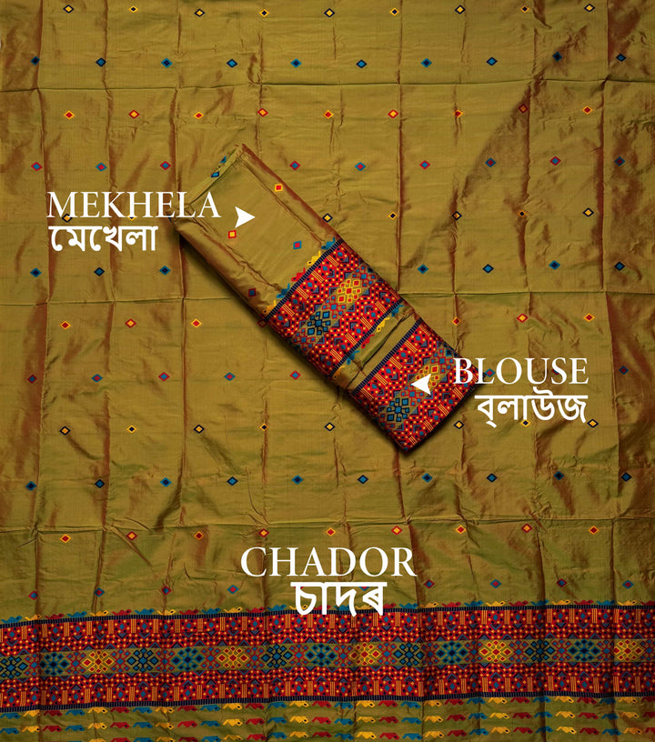 Multi-Dhaga Work Mix Set Mekhela Sador