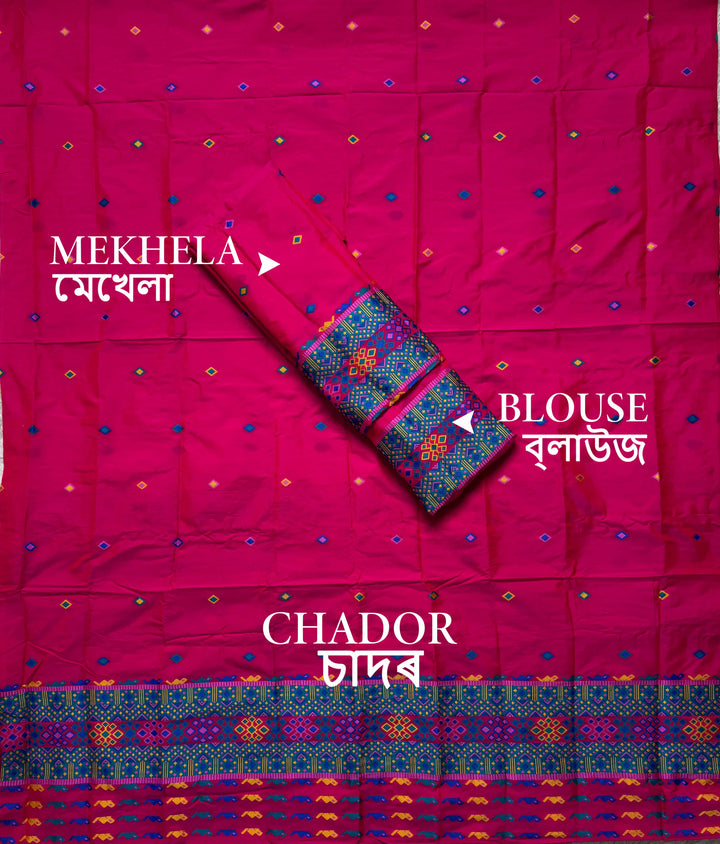 Multi-Dhaga Work Mix Set Mekhela Sador