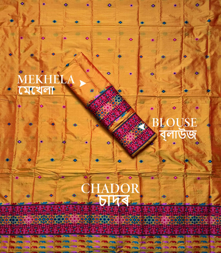 Multi-Dhaga Work Mix Set Mekhela Sador