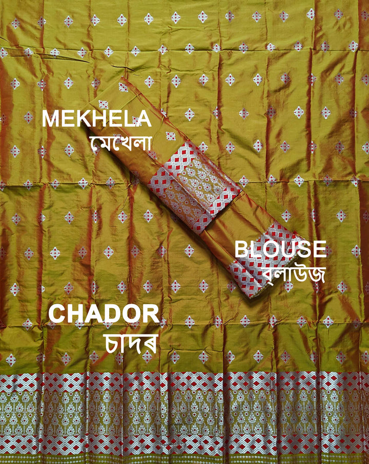 Silver Jari Mix Set Mekhela Sador