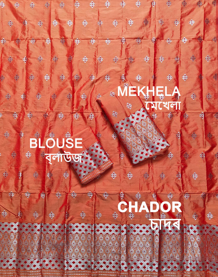 Silver Jari Mix Set Mekhela Sador