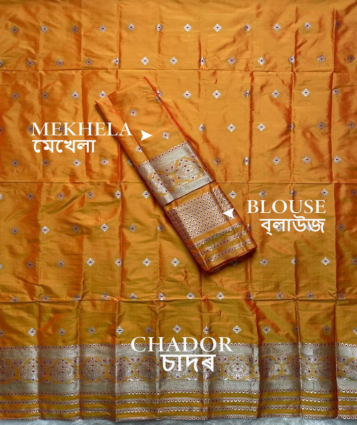 Silver Jari - Dhaga Mina - Mix Set Mekhela Sador