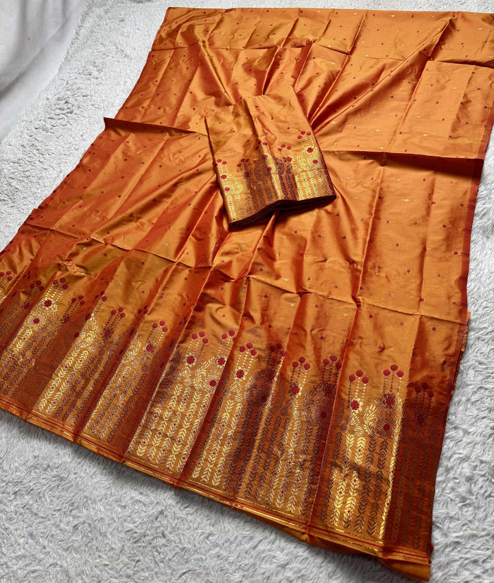 Copper Jari Mix Set Mekhela Sador