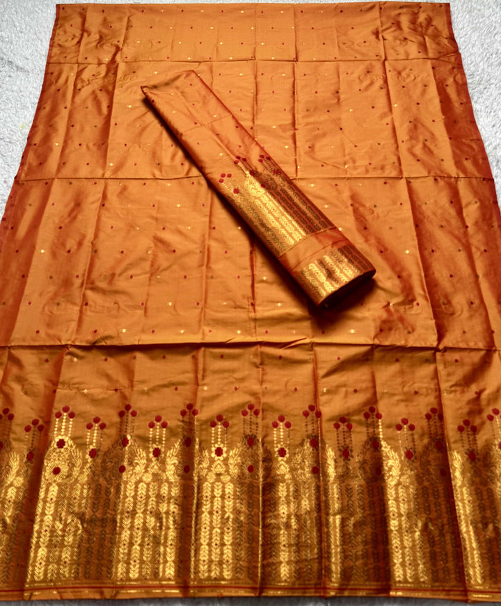 Copper Jari Mix Set Mekhela Sador